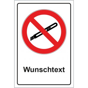 Schild Verbotszeichen Benutzen von Cuttern verboten mit WUNSCHTEXT · selbstklebend