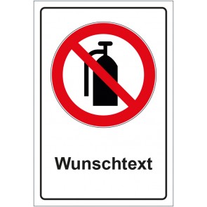 Schild Verbotszeichen Feuerlöscher verboten mit WUNSCHTEXT