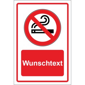 Magnetschild Verbotszeichen Rauchen verboten rot mit WUNSCHTEXT