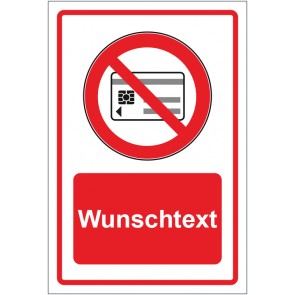 Aufkleber Verbotszeichen Mitführen von magnetischen oder elektronischen Datenträgern verboten rot mit WUNSCHTEXT