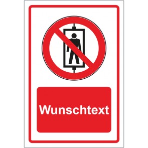 Aufkleber Verbotszeichen Personenbeförderung verboten rot mit WUNSCHTEXT