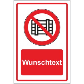 Schild Verbotszeichen Abstellen oder Lagern verboten rot mit WUNSCHTEXT · selbstklebend
