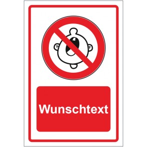 Schild Verbotszeichen Ruhe bitte Schreien Lärmen verboten rot mit WUNSCHTEXT