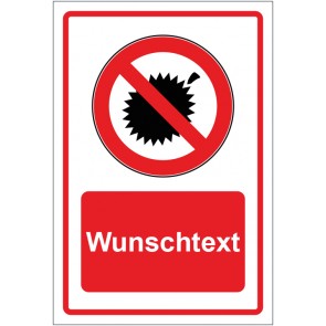 Schild Verbotszeichen Durians verboten rot mit WUNSCHTEXT