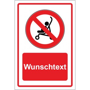 Schild Verbotszeichen Kinderwagen verboten rot mit WUNSCHTEXT