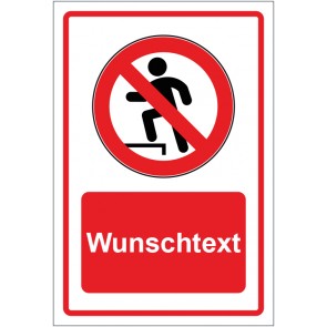 Schild Verbotszeichen Betreten verboten rot mit WUNSCHTEXT · selbstklebend