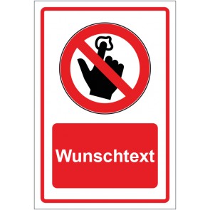 Schild Verbotszeichen Kaugummi ankleben verboten rot mit WUNSCHTEXT · selbstklebend
