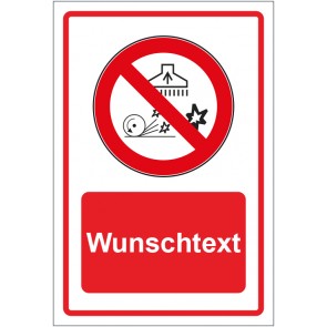 Schild Verbotszeichen Absaugen verboten rot mit WUNSCHTEXT · selbstklebend