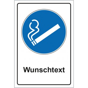 Magnetschild Gebotszeichen Rauchen gestattet mit WUNSCHTEXT