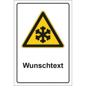 Aufkleber Warnzeichen Warnung vor niedriger Temperatur - Frost mit WUNSCHTEXT · stark haftend