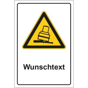 Magnetschild Warnzeichen Warnung vor Kippgefahr beim Walzen mit WUNSCHTEXT