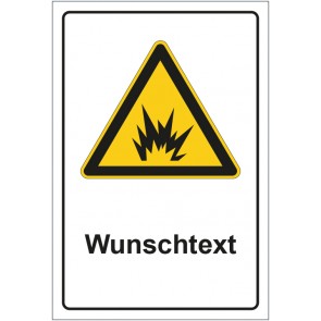 Schild Warnzeichen Warnung vor Lichtbogenentladung mit WUNSCHTEXT · selbstklebend