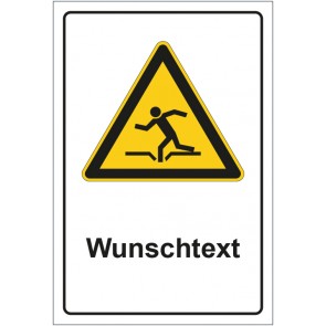 Aufkleber Warnzeichen Warnung vor Einsturzgefahr mit WUNSCHTEXT