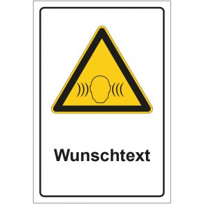 Magnetschild Warnzeichen Warnung vor lauter Umgebung - hohem Schalldruckpegel mit WUNSCHTEXT
