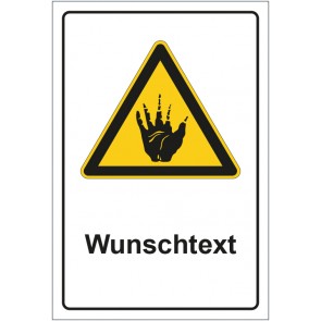 Aufkleber Warnzeichen Warnung vor Ätzenden Stoffen mit WUNSCHTEXT