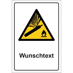 Schild Warnzeichen Warnung vor Gasflaschen · ISO_7010_W029 mit WUNSCHTEXT