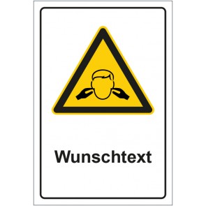Schild Warnzeichen Warnung vor hohem Geräuschpegel mit WUNSCHTEXT · selbstklebend