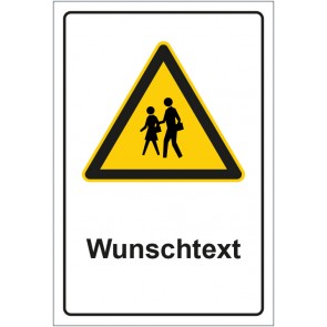 Aufkleber Warnzeichen Hinweiszeichen Achtung Schulverkehr mit WUNSCHTEXT
