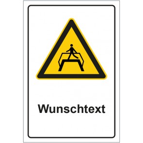 Aufkleber Warnzeichen Hinweiszeichen Achtung, Fußgänger Überführung benutzen mit WUNSCHTEXT