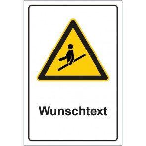 Aufkleber Warnzeichen Hinweiszeichen Achtung, Handlauf benutzen mit WUNSCHTEXT · stark haftend