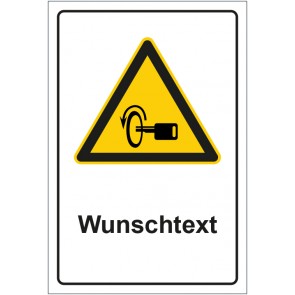 Schild Warnzeichen Hinweiszeichen Achtung, Motor ausschalten mit WUNSCHTEXT