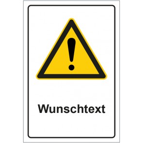Aufkleber Warnzeichen Allgemeines Warnzeichen · Wunschtext mit WUNSCHTEXT · stark haftend