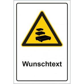 Aufkleber Warnzeichen Hinweiszeichen Rollwagen Zone mit WUNSCHTEXT