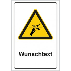 Schild Warnzeichen Warnung vor Elektrozaun mit WUNSCHTEXT