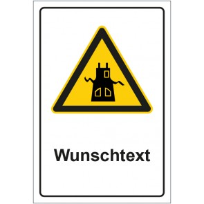 Schild Warnzeichen Hinweiszeichen Achtung Schürze tragen mit WUNSCHTEXT