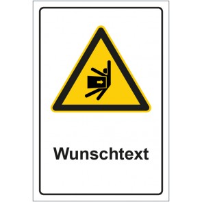 Aufkleber Warnzeichen Warnung vor Rückstoß mit WUNSCHTEXT