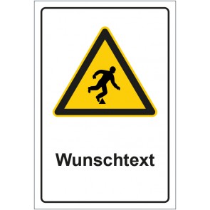 Magnetschild Warnzeichen Warnung vor Stolpergefahr mit WUNSCHTEXT