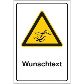 Schild Warnzeichen Warnung vor Einsturzgefahr mit WUNSCHTEXT · selbstklebend
