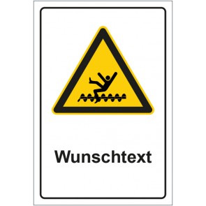 Schild Warnzeichen Warnung vor Einzugsgefahr durch ungeschütze rotierende Objekte mit WUNSCHTEXT · selbstklebend