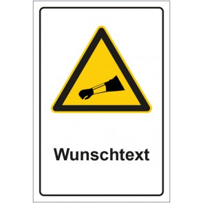 Schild Warnzeichen Hinweiszeichen Achtung, Armschutz tragen mit WUNSCHTEXT · selbstklebend