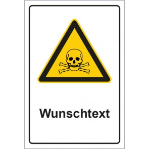Schild Warnzeichen Hinweiszeichen Achtung Gefahr mit WUNSCHTEXT · selbstklebend