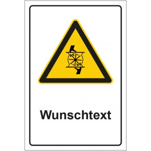 Aufkleber Warnzeichen Warnung vor drehendem Lüfterrad mit WUNSCHTEXT
