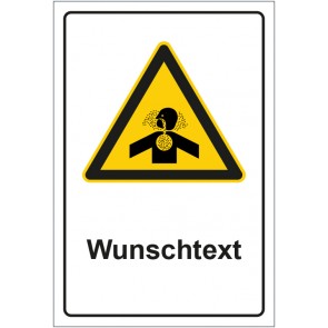 Schild Warnzeichen Warnung vor Erstickungsgefahr mit WUNSCHTEXT · selbstklebend