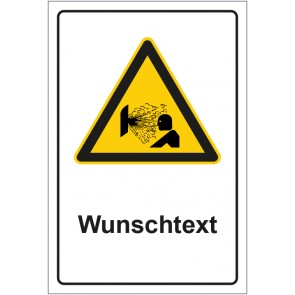 Schild Warnzeichen Warnung vor explosiv austretenden Gasen mit WUNSCHTEXT · selbstklebend