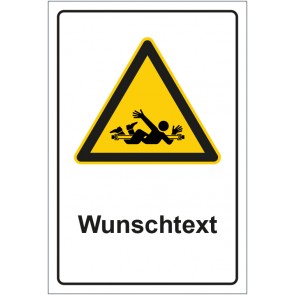 Schild Warnzeichen Hinweiszeichen Einzugsgefahr durch rotierende Wellen mit WUNSCHTEXT