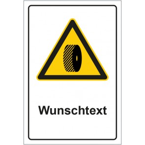 Schild Warnzeichen Hinweiszeichen Achtung, Schleifstein nicht tauschen mit WUNSCHTEXT · selbstklebend