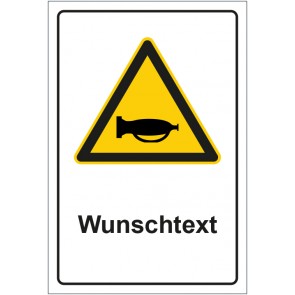 Schild Warnzeichen Warnung vor Hupzeichen mit WUNSCHTEXT