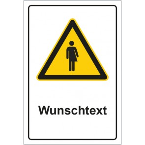 Aufkleber Warnzeichen Piktogramm Transgender mit WUNSCHTEXT