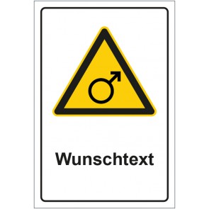 Aufkleber Warnzeichen Hinweiszeichen Männer Zone mit WUNSCHTEXT · stark haftend