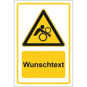 Schild Warnzeichen Warnung vor ungewollten Einzug gelb mit WUNSCHTEXT