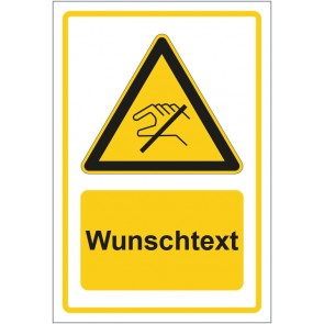 Magnetschild Warnzeichen Warnung vor elektrostatisch gefährdete Bauteile gelb mit WUNSCHTEXT