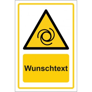 Aufkleber Warnzeichen Warnung vor automatischem Anlauf · ISO_7010_W018 gelb mit WUNSCHTEXT