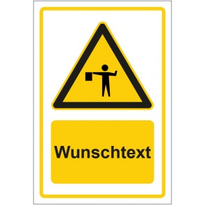 Schild Warnzeichen Hinweiszeichen Achtung, Lotse voraus gelb mit WUNSCHTEXT
