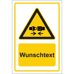 Aufkleber Warnzeichen Hinweiszeichen Sicherheitsgurt anlegen gelb mit WUNSCHTEXT